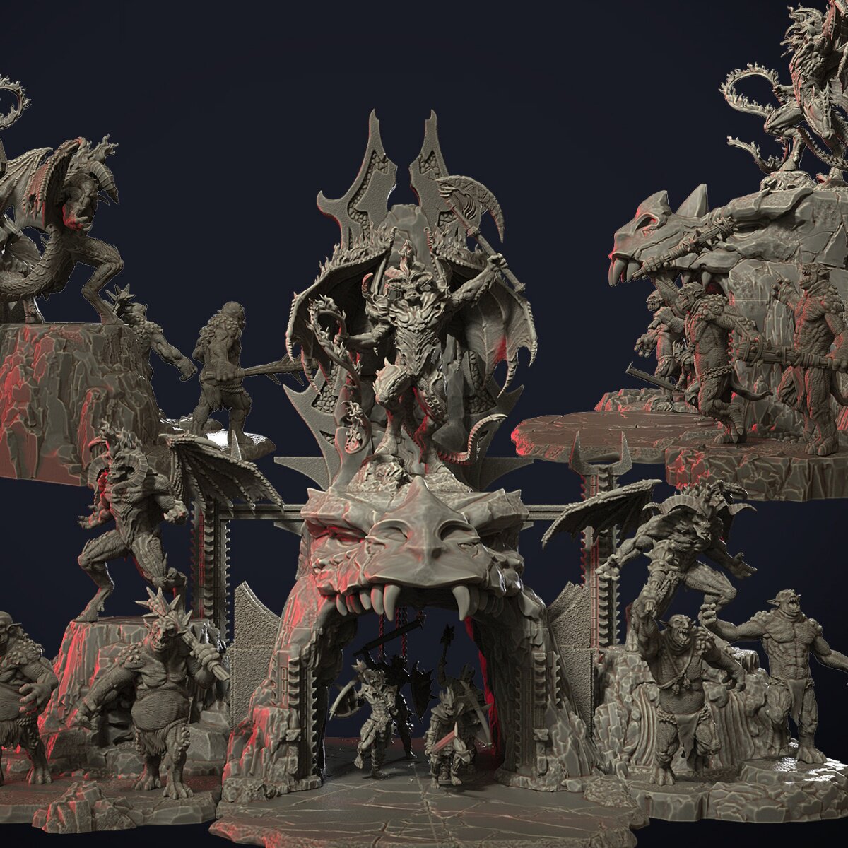 【炎魔山谷 】半兽人 食人魔 炎魔之王 魔戒第三方桌游棋子模型