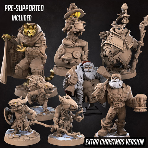 【圣诞】老人 枭猫狗头人 精灵 龙与地下城dnd跑团桌游 战棋模型