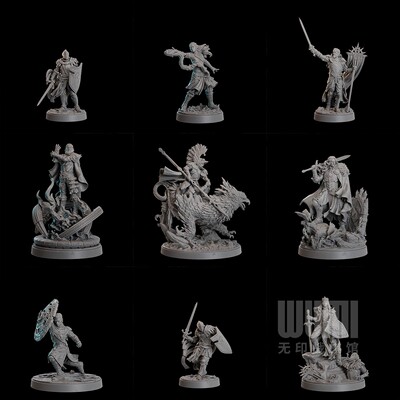 【人类帝国】人类 法师 骑士 术士 卫士 弩手DND桌游跑团战棋模型