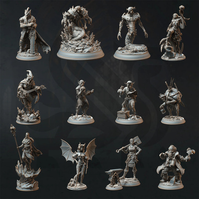 恶魔吟游诗人 提夫林术士炼金术士 DND跑团桌游棋子模型 地牢大师