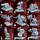 矮人将领中古战争锤神棋子桌游模型 山岩兽人 兽人部落 火枪队