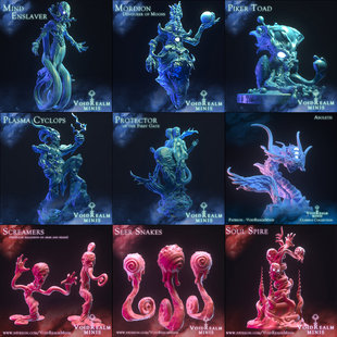 【克苏鲁】心灵奴役者 蟾蜍 尖叫者 蜗牛女 扭曲 COC跑团棋子模型