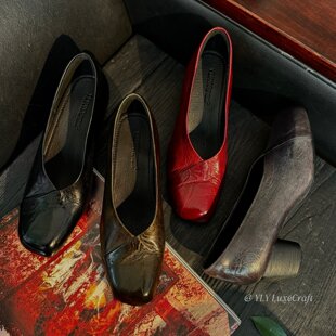 春款 962 粗跟奶奶鞋 女大码 28水洗马皮气质高跟玛丽珍百搭浅口单鞋