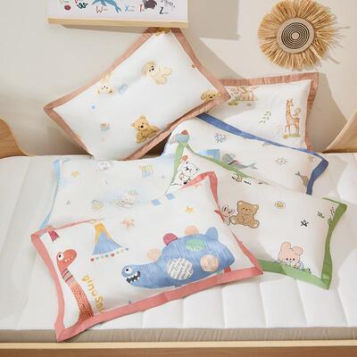 60支长绒棉儿童枕套幼儿园枕皮30*50cm单人枕枕头套枕头皮3555