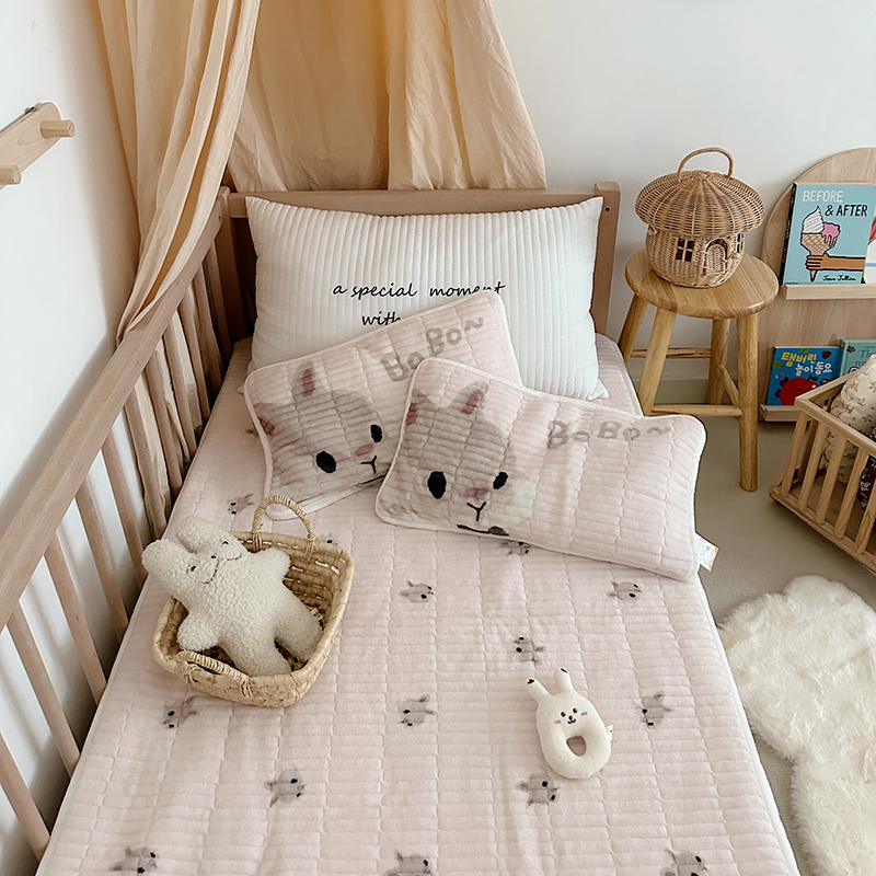 ins风儿童牛奶绒床盖可定做