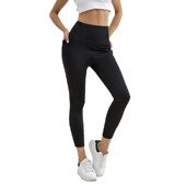 女运动裤 高腰提臀健身裤 口袋健身裤 外贸女士裸感紧身瑜伽长裤