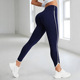 女蜜桃紧身裤 提臀收腹塑形瑜伽裤 两侧包边长裤 欧美高腰运动健身裤