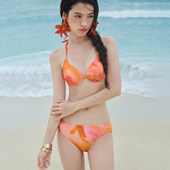 防晒泳装 分体泳衣女新款 海边度假泡温泉比基尼四件套长袖