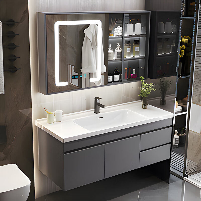 智能实木浴室柜陶瓷一体盆卫生间洗脸柜组合洗漱台洗手池2025新款,家装主材,浴室柜组合,淘宝优惠券,粉丝福利购,淘宝优惠卷