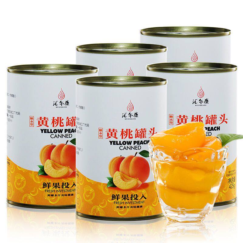 黄桃罐头425g罐整箱新鲜糖水水果果汁批发徐州砀山特产水果汇尔康