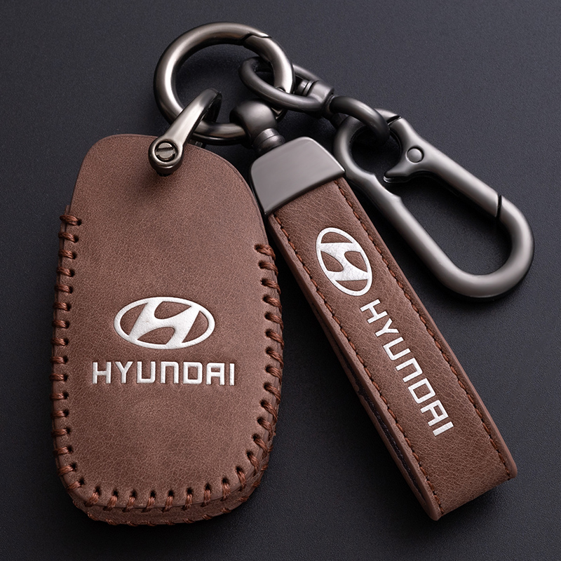 适用于北京现代钥匙套ix35朗动25瑞纳名图悦纳领动途胜车真皮扣包