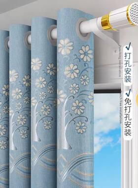 一整套带杆 双面提花遮光窗帘 卧室客厅定制成品帘