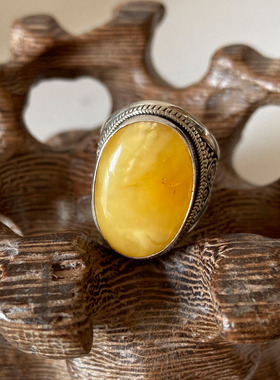 搜十女蜜蜡民族风戒指