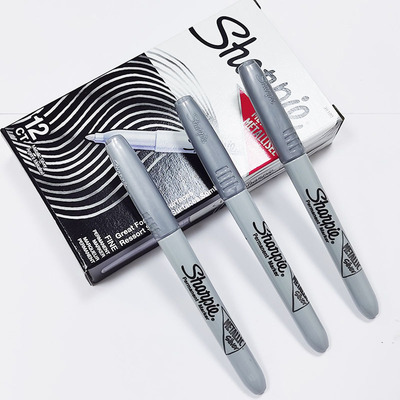 三福Sharpie39100签名笔金银色青铜色粗头大容量勾线防水记号笔