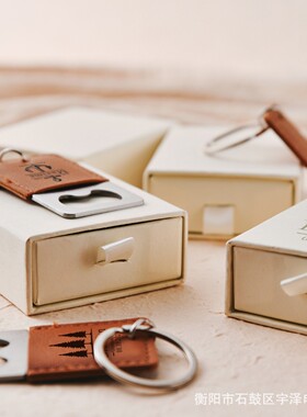 Etsy 希音 TUMU跨境定制logo短款皮革开瓶器便携带开瓶器美式礼物