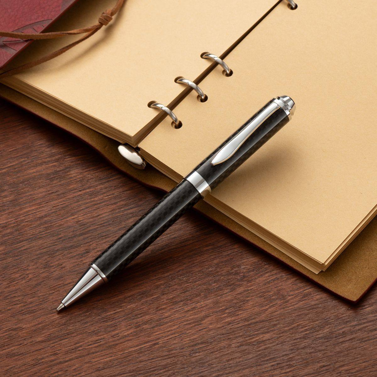 厂家金属全碳纤维旋转圆珠笔商务广告礼品中油圆珠笔印制logo