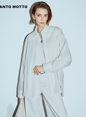 【亚麻&棉】宽松版开衫2025年cantomotto夏季新款拼接蕾丝衬衫女