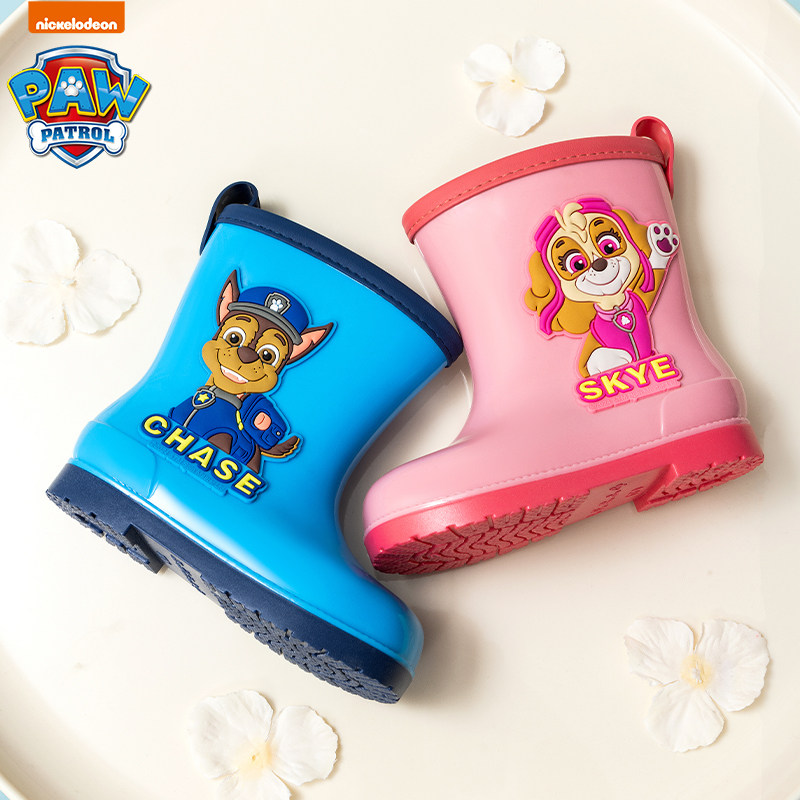 汪汪队儿童雨鞋男童宝宝防滑雨靴女童学生下雨天防水水鞋幼儿胶鞋