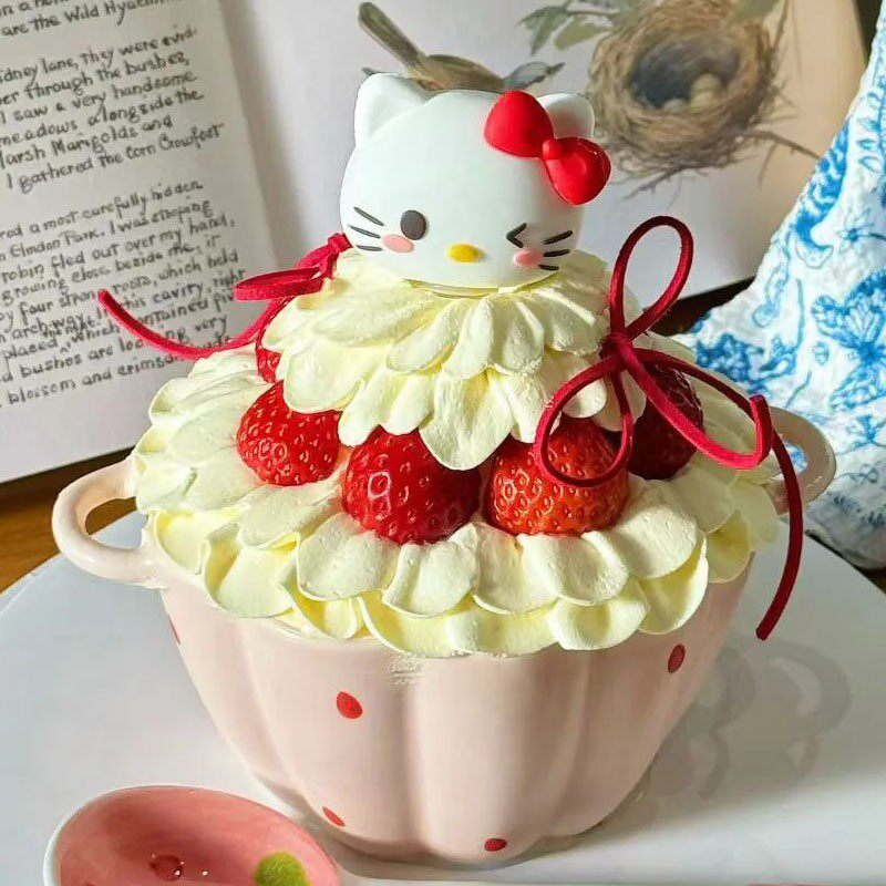 网红圣诞节草莓KT蛋糕装饰摆件
