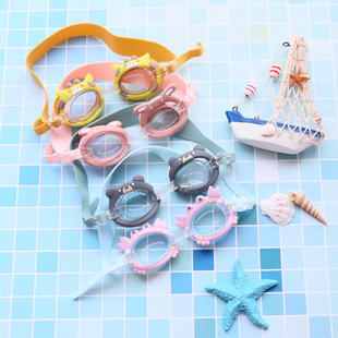 儿童泳镜游泳镜防水防雾高清潜水卡通女童男童可爱动物款 宝宝泳镜