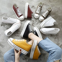 Tăng giày toàn cầu Nữ sinh viên phiên bản Hàn Quốc của giày trắng hoang dã Giày nữ dày 2019 Giày nữ mùa hè thủy triều - Plimsolls giày bitis nữ