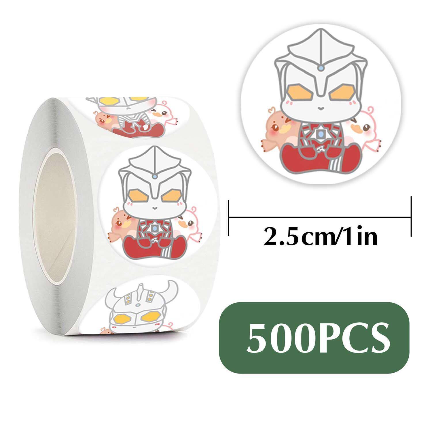 500张/卷卡通迪迦奥特曼贴纸标签装饰diy手帐日记儿童文具不干胶