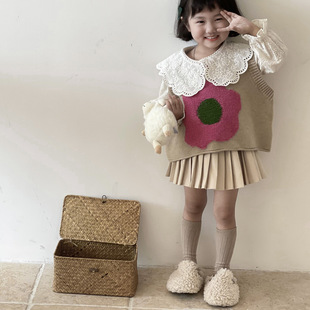 女童春装裙子2025韩版儿童小女孩春夏百褶裙网红半身裙短裙西装裙