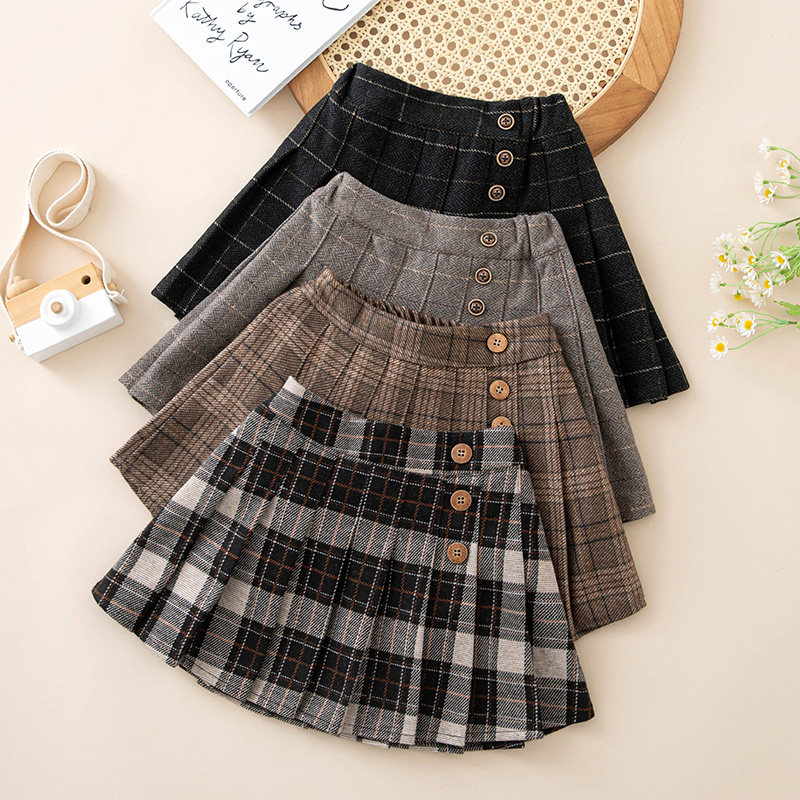 女童半身百褶裙秋冬2025新款儿童洋气格子毛呢短裙小女孩外穿裙子,童装/婴儿装/亲子装,半身裙,淘宝优惠券,粉丝福利购,淘宝优惠卷