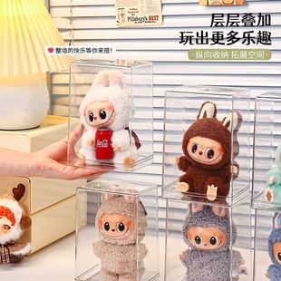 拉布布展示盒单个透明labubu搪胶娃娃星星人收纳盒盲盒收纳展示架
