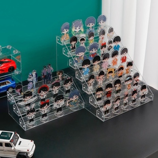 阶梯式吧唧收纳盒桌面徽章动漫周边收纳盒端木立牌谷子多层展示架