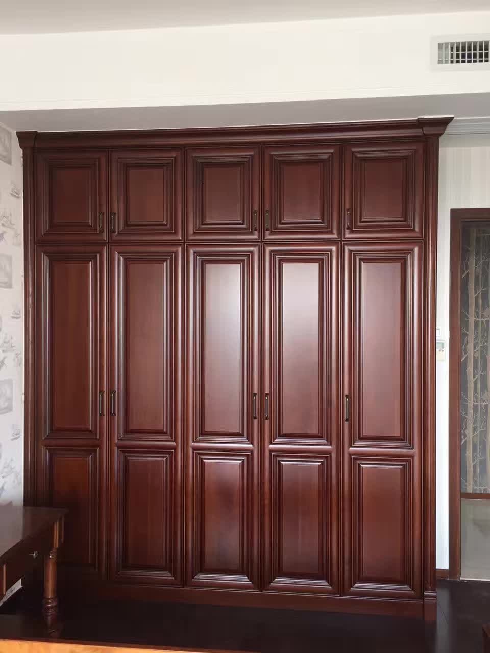 福州实木衣柜定做吸塑模压橱衣柜定制欧美式田园福州橱柜衣柜工厂