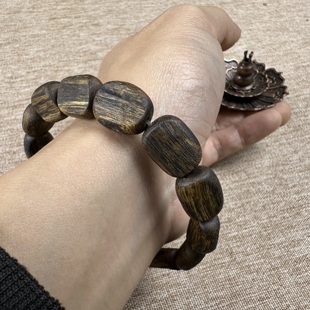 电白人工种植奇楠沉香手串12克卡12mm随形国风树心油单圈木作手链