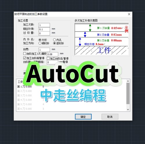 AutoCut2014中走丝编程AutoCAD外挂中走丝编程外挂可出3B、G代码