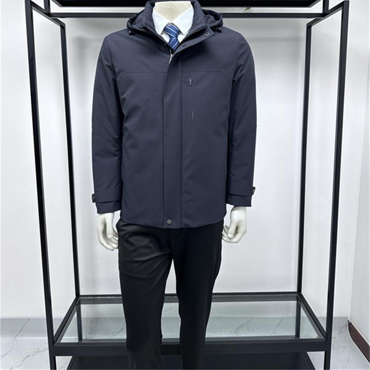 铭盛缘商务可脱卸帽子男士羽绒服