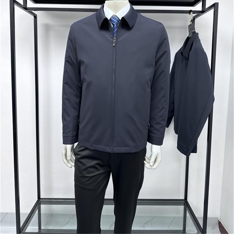 铭盛缘商务行政翻领男士羽绒服