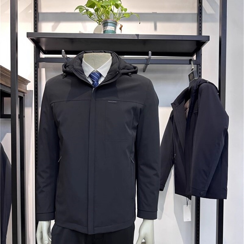 白鸭绒内胆可脱卸羽绒服