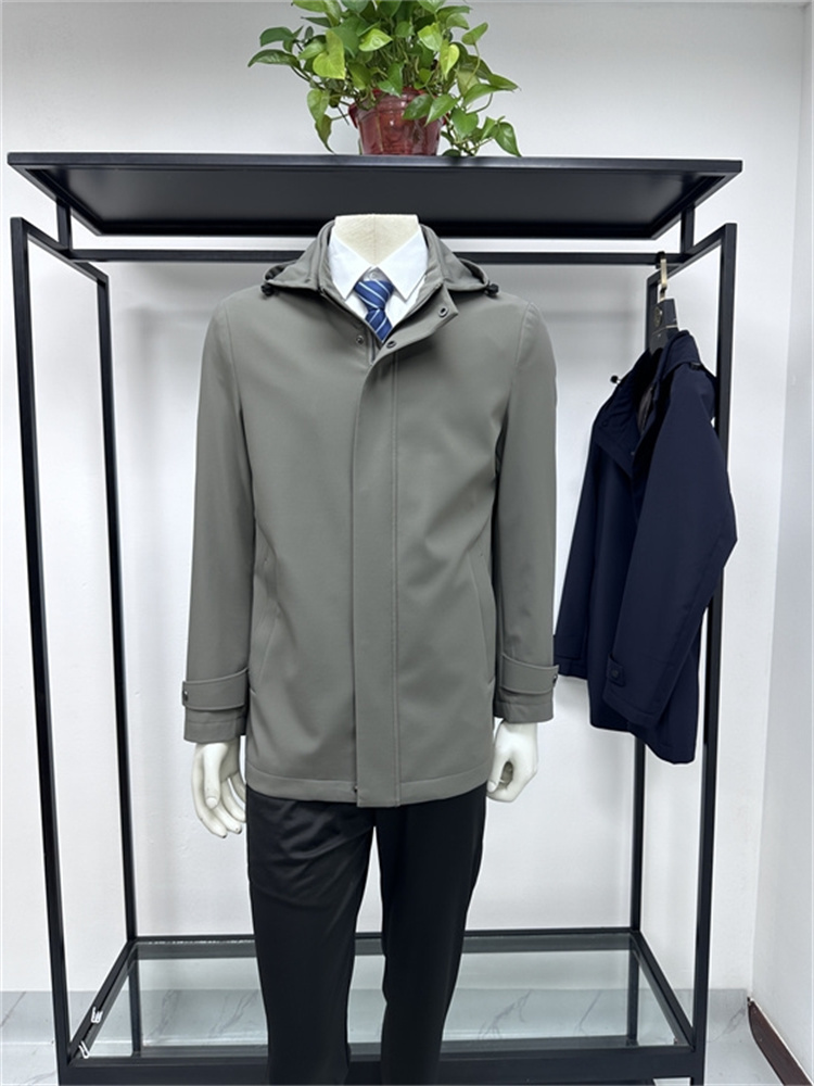高品质商务休闲中长款四面弹风衣