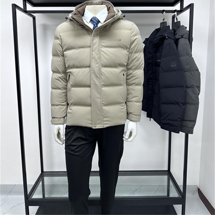 铭盛缘商务脱卸帽休闲短款羽绒服