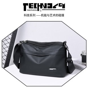 索亚特2025新款男士单肩包防水斜挎包男款商务休闲包男包轻便背
