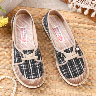 2025春夏季新款老北京亚麻布鞋女款单鞋透气民族风复古百搭休闲鞋