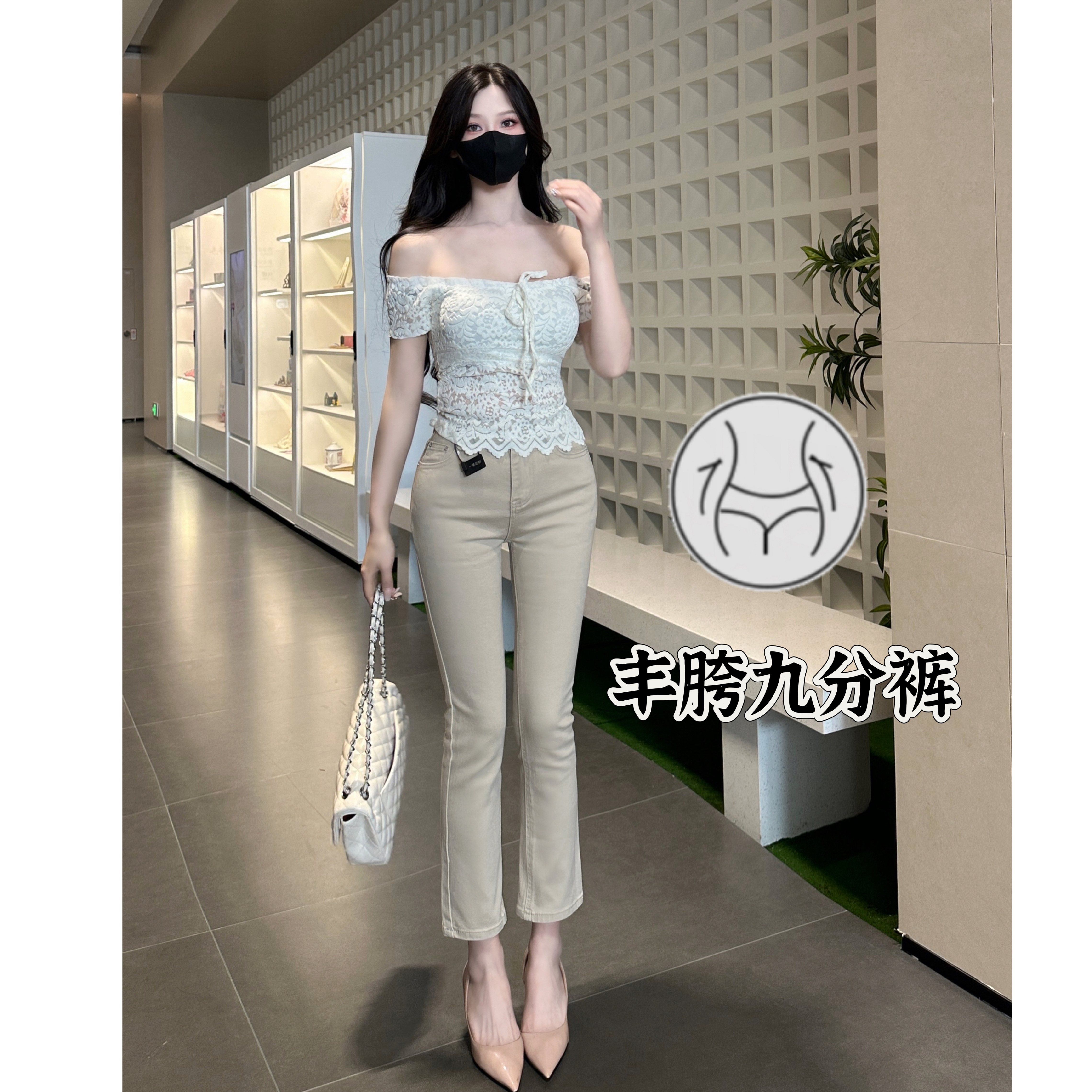 老钱风~御姐丰胯气质卡其色咖色直筒裤九分烟管裤丰胯牛仔裤