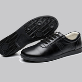 武术黑色男女通用软牛皮太极鞋 牛筋底春秋运动鞋 无标 太极鞋 新款