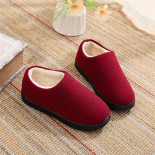 拖鞋 软底厚底居家防滑毛毛鞋 冬季 保暖加厚妈妈鞋 男女加绒棉鞋 新款