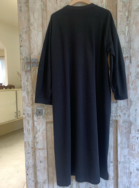 现货Factory日本小众设计黑色卫衣裙连衣裙