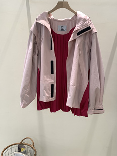 现货Nontokyo日本小众设计粉色玫红色冲锋衣