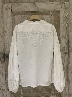 001现货日本violette room小众设计宽松镂空拼接衬衫