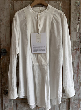 现货Nomat日本小众复古男女中性长款衬衫