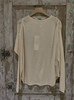 004现货日本SIIILON小众设计复古文艺长袖T恤