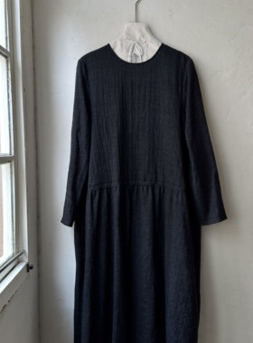 意大利Album深灰羊毛连衣裙