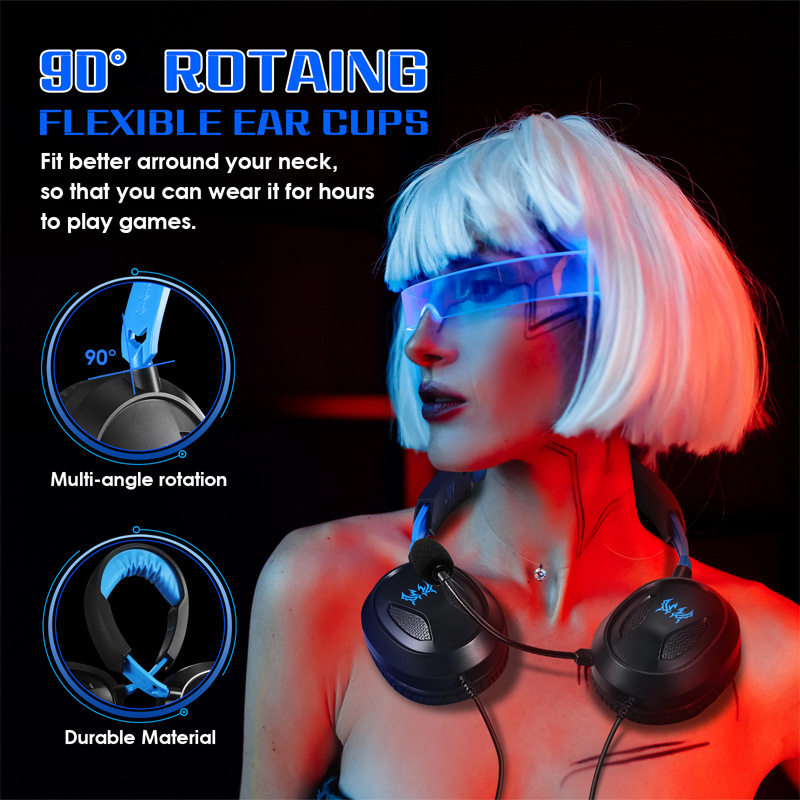 跨境因卓G3100头戴式耳机有线电竞游戏吃鸡耳麦笔记本台式电脑PS4